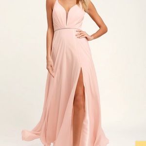 Blush Lace-Up Maxi Dress - BRAND NEW